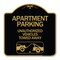 Signmission Apartment Parking Unauthorized Vehicles Towed Away With Car Tow Graphic, A-DES-BG-1818-24340 A-DES-BG-1818-24340 - alternate 1